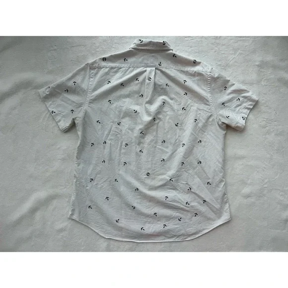 Ralph Lauren Shirt Mens Large Anchor All Over Print Short Sleeve Camp Casual - Picture 4 of 7